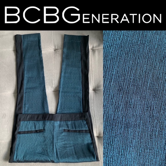 3 For $20 BCBGeneration Metallic Teal/Blue Pants BCBG - Picture 1 of 10
